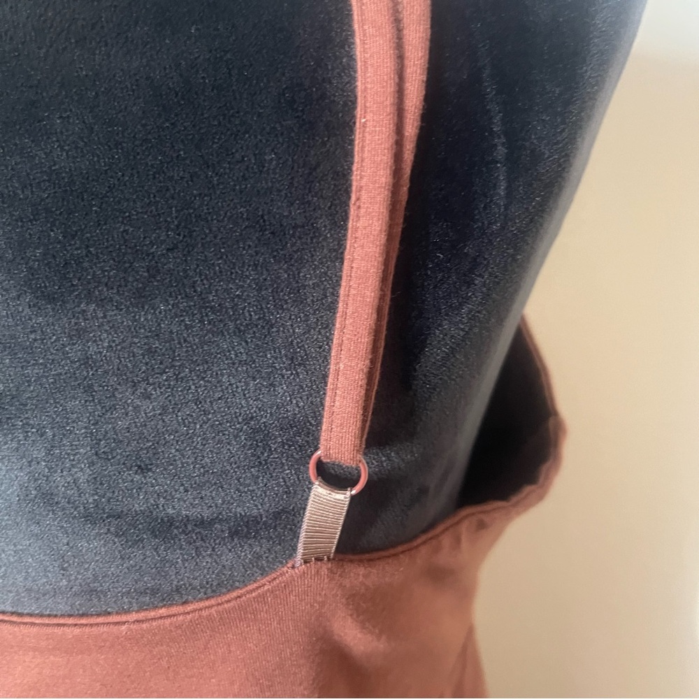 Ralph‎ Lauren Women’s Brown Spaghetti Strap Scoop Neck Jersey Knit Mini Dress L - Picture 7 of 8